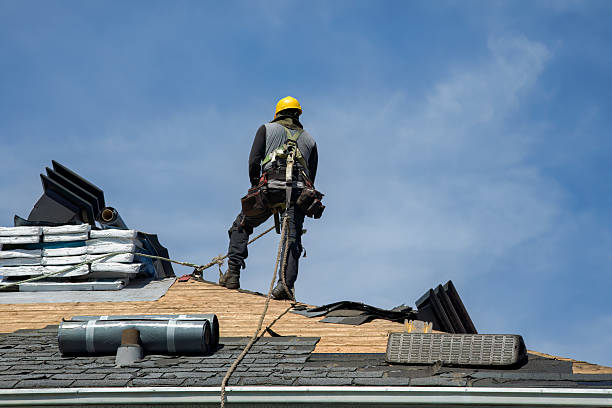 Professional Gutter Installation technician working in Redlands, CA